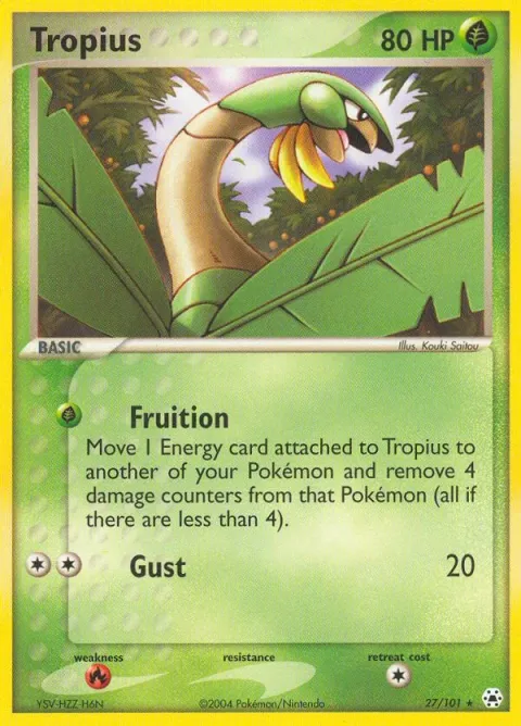 Carte Pokémon Tropius 027/101, extension EX Légendes Oubliées