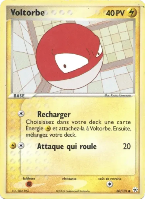 Carte Pokémon Voltorbe 080/101, extension EX Légendes Oubliées