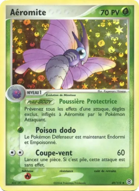 Carte Pokémon Aéromite 049/112, extension EX Rouge Feu & Vert Feuille