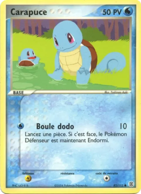 Carte Pokémon Carapuce 082/112, extension EX Rouge Feu & Vert Feuille
