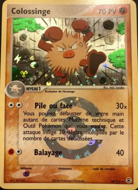 Carte Pokémon Colossinge 028/112, extension EX Rouge Feu & Vert Feuille