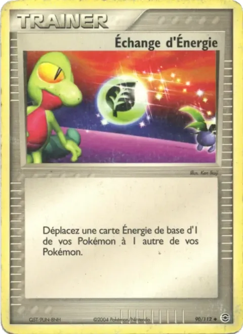 Carte Pokémon Échange d’Énergie 090/112, extension EX Rouge Feu & Vert Feuille