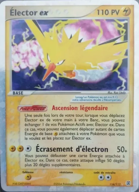 Carte Pokémon Élector ex 116/112, extension EX Rouge Feu & Vert Feuille
