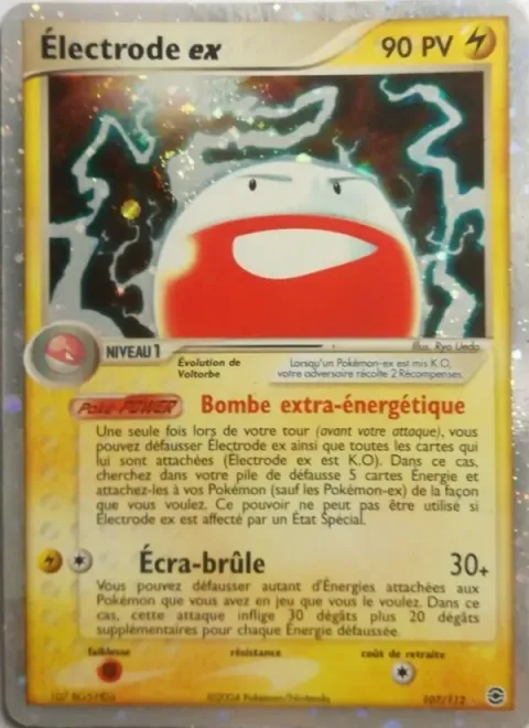 Carte Pokémon Électrode ex 107/112, extension EX Rouge Feu & Vert Feuille