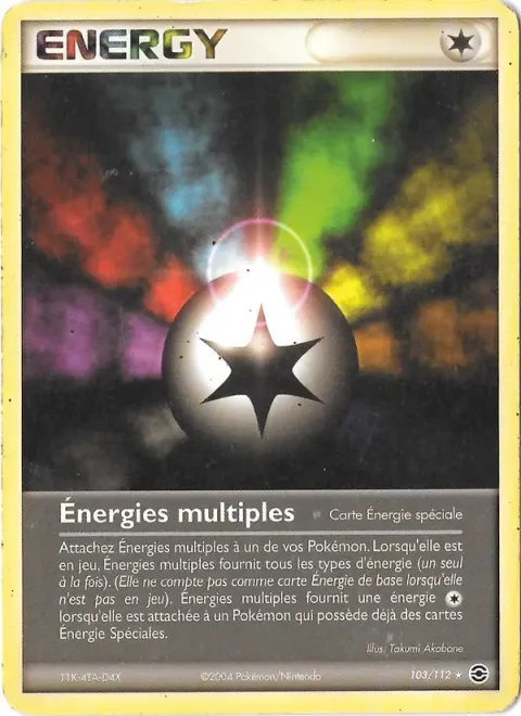 Carte Pokémon Énergies multiples 103/112, extension EX Rouge Feu & Vert Feuille