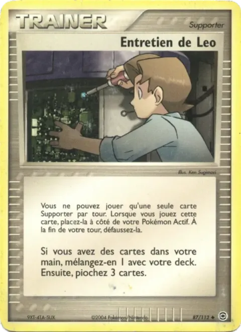 Carte Pokémon Entretien de Leo 087/112, extension EX Rouge Feu & Vert Feuille