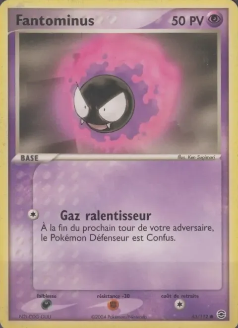 Carte Pokémon Fantominus 063/112, extension EX Rouge Feu & Vert Feuille