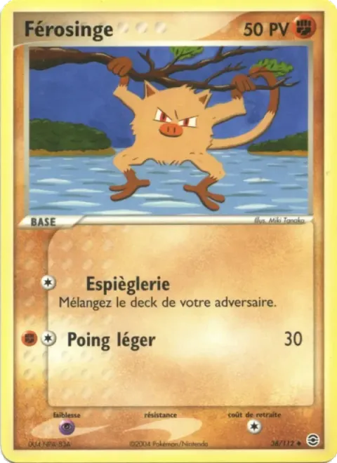 Carte Pokémon Férosinge 038/112, extension EX Rouge Feu & Vert Feuille