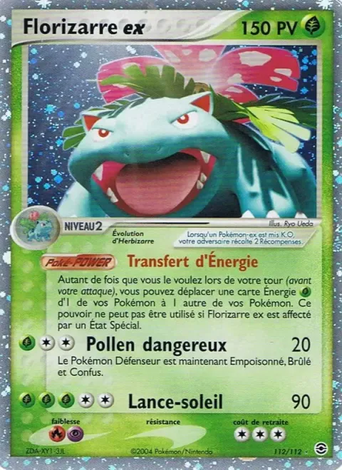 Carte Pokémon Florizarre ex 112/112, extension EX Rouge Feu & Vert Feuille
