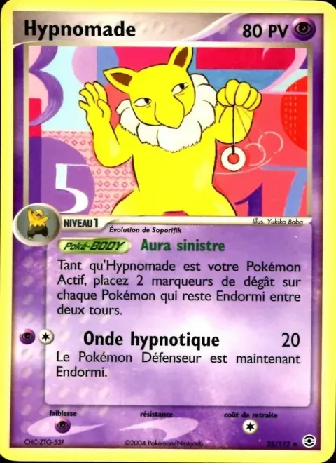 Carte Pokémon Hypnomade 025/112, extension EX Rouge Feu & Vert Feuille