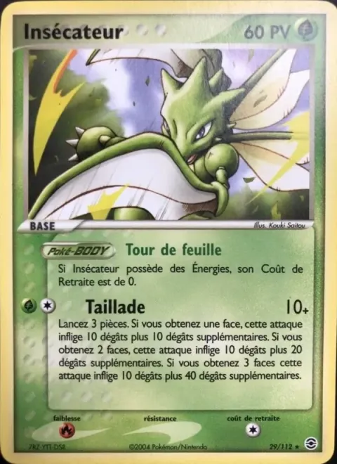 Carte Pokémon Insécateur 029/112, extension EX Rouge Feu & Vert Feuille