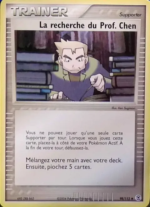 Carte Pokémon La recherche du Prof. Chen 098/112, extension EX Rouge Feu & Vert Feuille