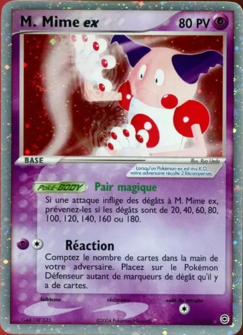 Carte Pokémon M. Mime ex 111/112, extension EX Rouge Feu & Vert Feuille