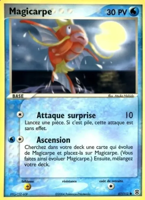 Carte Pokémon Magicarpe 067/112, extension EX Rouge Feu & Vert Feuille