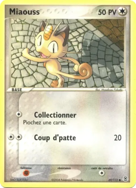 Carte Pokémon Miaouss 069/112, extension EX Rouge Feu & Vert Feuille