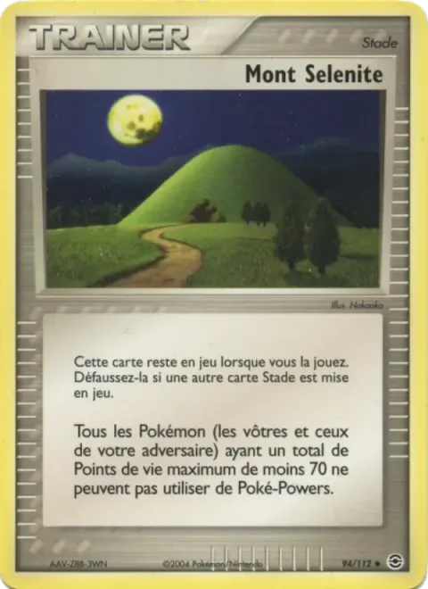Carte Pokémon Mont Selenite 094/112, extension EX Rouge Feu & Vert Feuille
