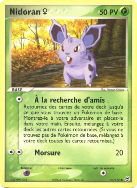 Carte Pokémon Nidoran ♀ 070/112, extension EX Rouge Feu & Vert Feuille