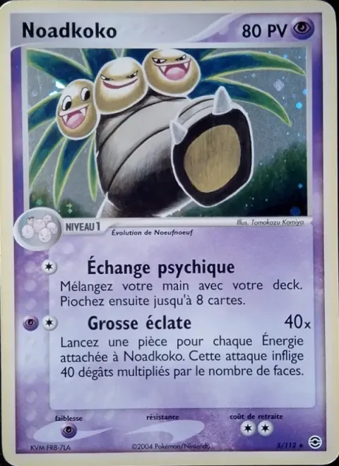 Carte Pokémon Noadkoko 005/112, extension EX Rouge Feu & Vert Feuille