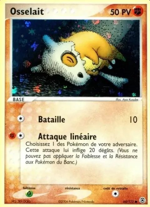 Carte Pokémon Osselait 060/112, extension EX Rouge Feu & Vert Feuille