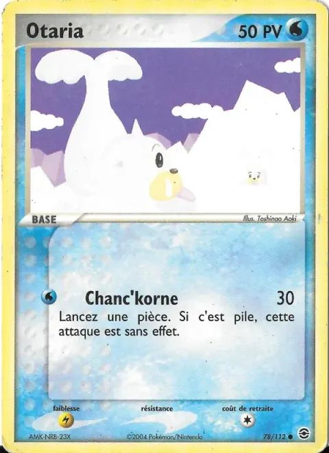 Carte Pokémon Otaria 078/112, extension EX Rouge Feu & Vert Feuille