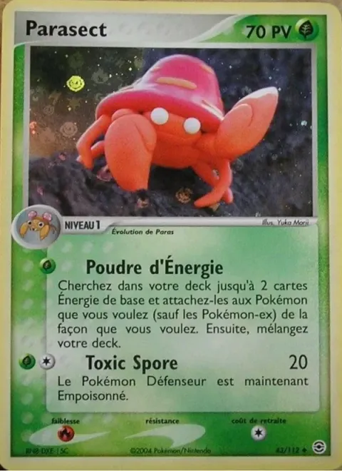 Carte Pokémon Parasect 043/112, extension EX Rouge Feu & Vert Feuille