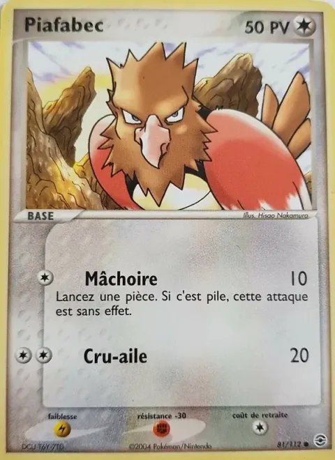 Carte Pokémon Piafabec 081/112, extension EX Rouge Feu & Vert Feuille