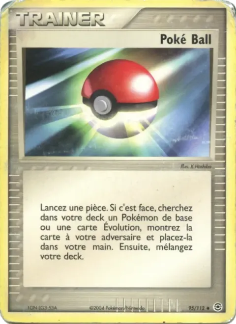 Carte Pokémon Poké Ball 095/112, extension EX Rouge Feu & Vert Feuille
