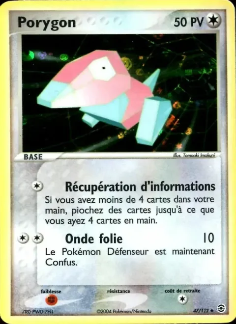 Carte Pokémon Porygon 047/112, extension EX Rouge Feu & Vert Feuille