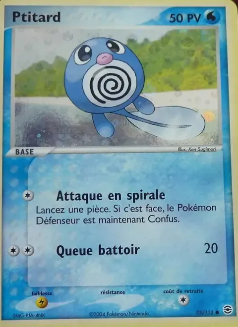 Carte Pokémon Ptitard 075/112, extension EX Rouge Feu & Vert Feuille