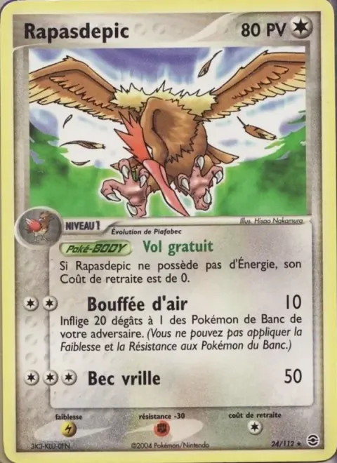 Carte Pokémon Rapasdepic 024/112, extension EX Rouge Feu & Vert Feuille