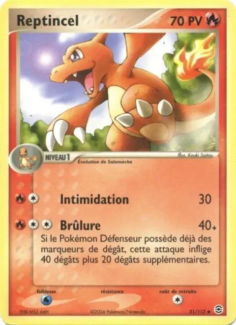 Carte Pokémon Reptincel 031/112, extension EX Rouge Feu & Vert Feuille