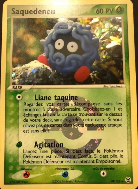Carte Pokémon Saquedeneu 030/112, extension EX Rouge Feu & Vert Feuille