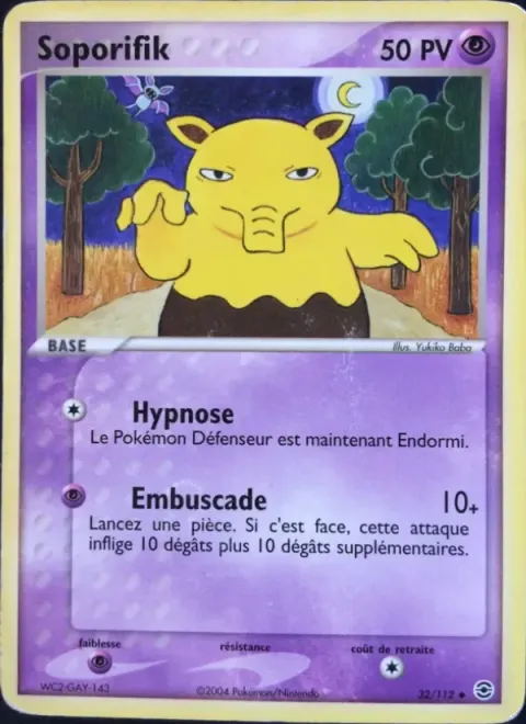 Carte Pokémon Soporifik 032/112, extension EX Rouge Feu & Vert Feuille
