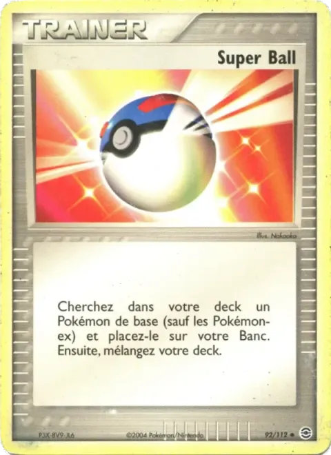 Carte Pokémon Super Ball 092/112, extension EX Rouge Feu & Vert Feuille