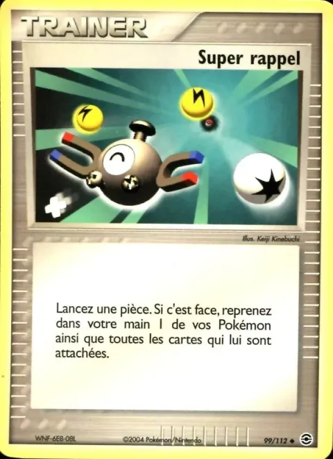 Carte Pokémon Super rappel 099/112, extension EX Rouge Feu & Vert Feuille