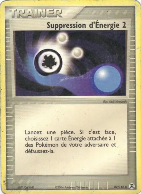 Carte Pokémon Suppression d’Énergie 2 089/112, extension EX Rouge Feu & Vert Feuille
