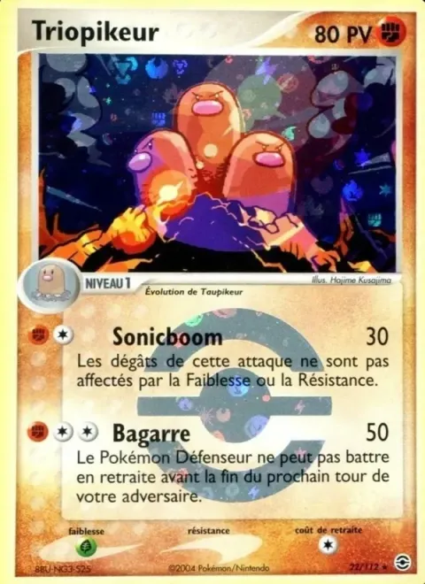 Carte Pokémon Triopikeur 022/112, extension EX Rouge Feu & Vert Feuille