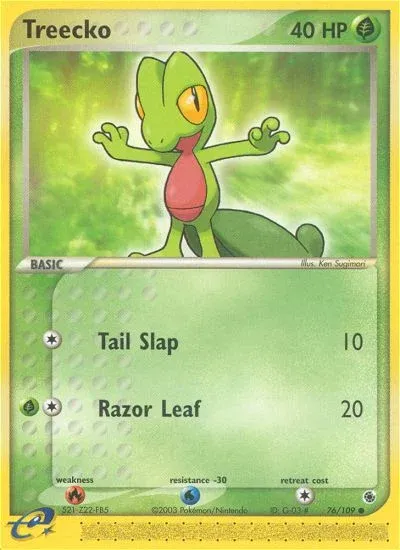 Carte Pokémon Arcko 076/109, extension EX Rubis & Saphir