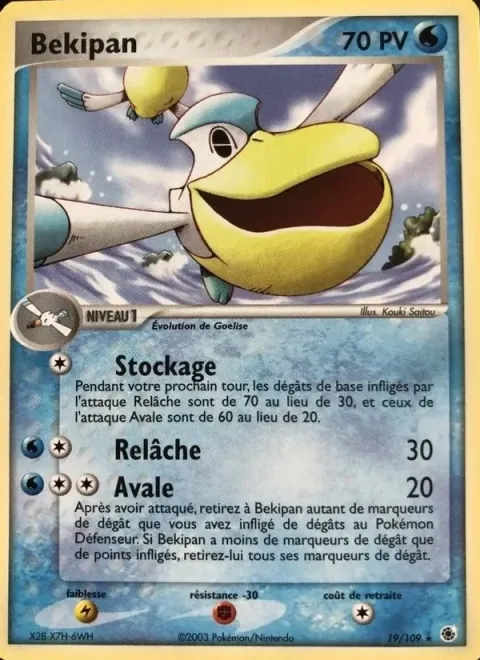 Carte Pokémon Bekipan 019/109, extension EX Rubis & Saphir