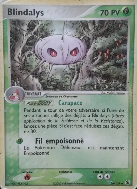 Carte Pokémon Blindalys 026/109, extension EX Rubis & Saphir