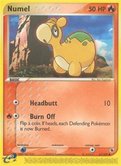 Carte Pokémon Chamallot 061/109, extension EX Rubis & Saphir