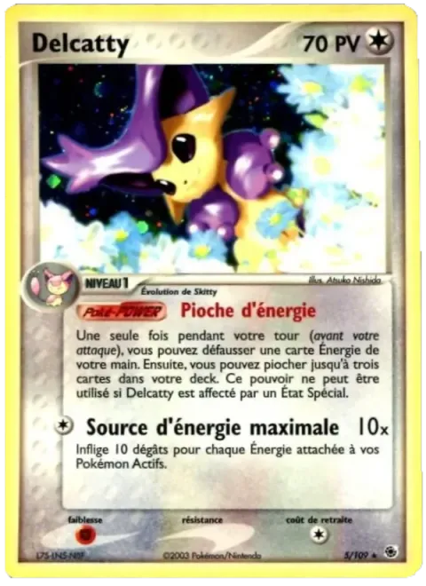 Carte Pokémon Delcatty 005/109, extension EX Rubis & Saphir