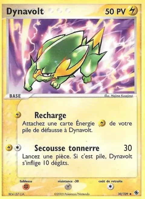 Carte Pokémon Dynavolt 030/109, extension EX Rubis & Saphir