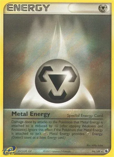 Carte Pokémon Énergie Métal 094/109, extension EX Rubis & Saphir