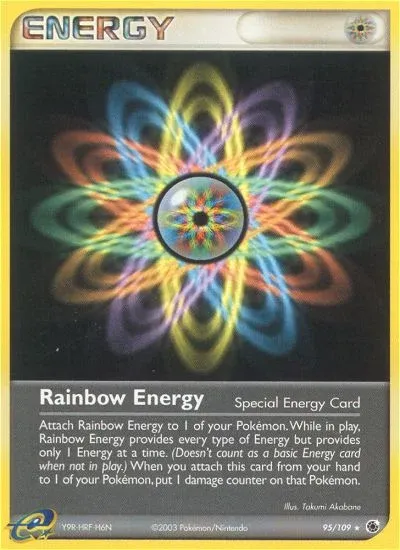 Carte Pokémon Énergie Multicolore 095/109, extension EX Rubis & Saphir