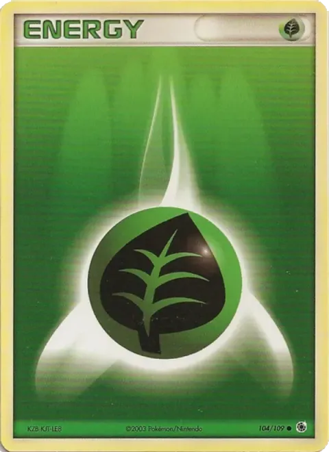 Carte Pokémon Énergie Plante 104/109, extension EX Rubis & Saphir