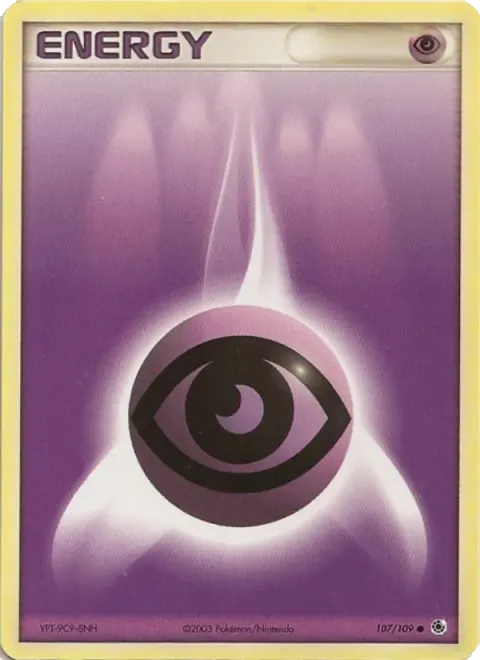 Carte Pokémon Énergie Psy 107/109, extension EX Rubis & Saphir