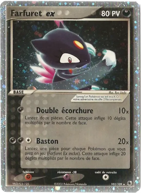 Carte Pokémon Farfuret ex 103/109, extension EX Rubis & Saphir