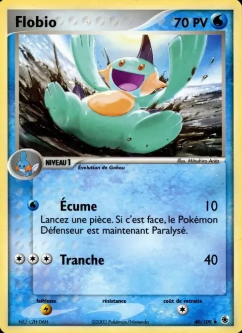 Carte Pokémon Flobio 040/109, extension EX Rubis & Saphir