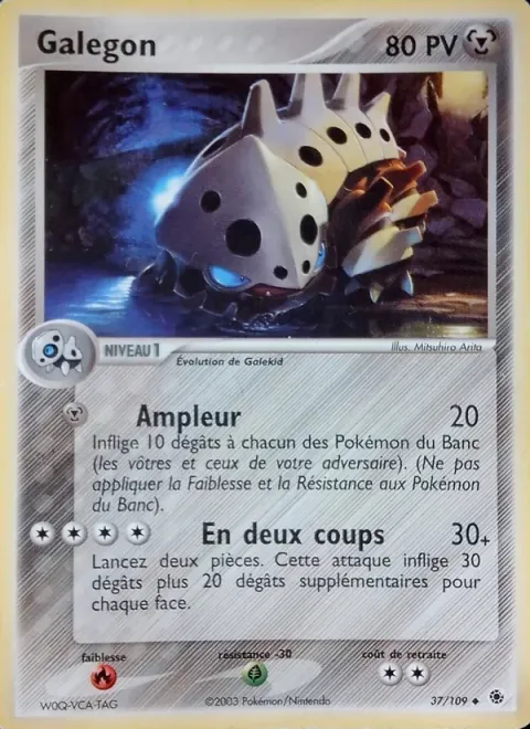 Carte Pokémon Galegon 037/109, extension EX Rubis & Saphir